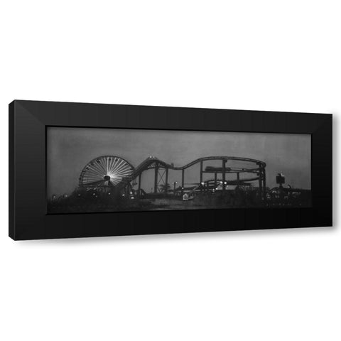 AMUSEMENT PARK Black Modern Wood Framed Art Print by Atelier B Art Studio