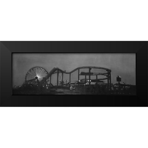 AMUSEMENT PARK Black Modern Wood Framed Art Print by Atelier B Art Studio