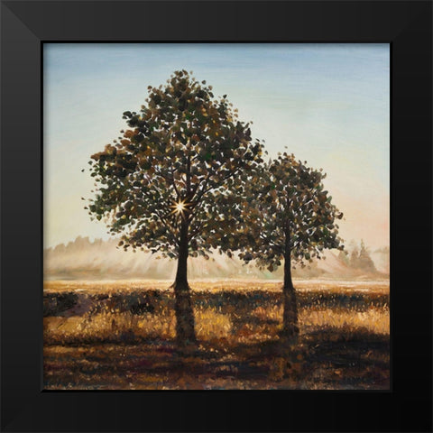 TREES IN THE COUNTRYSIDE Black Modern Wood Framed Art Print by Atelier B Art Studio