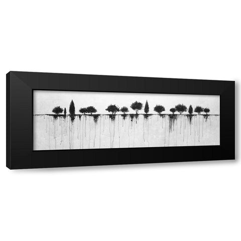 ABSTRACT BLACK TREES Black Modern Wood Framed Art Print by Atelier B Art Studio