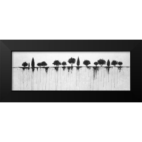 ABSTRACT BLACK TREES Black Modern Wood Framed Art Print by Atelier B Art Studio