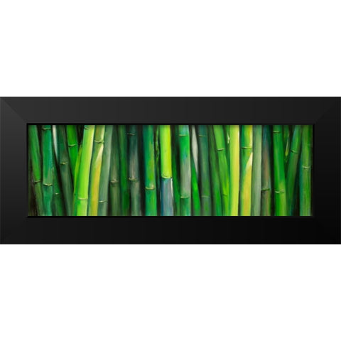 Bamboo Plant Black Modern Wood Framed Art Print by Atelier B Art Studio
