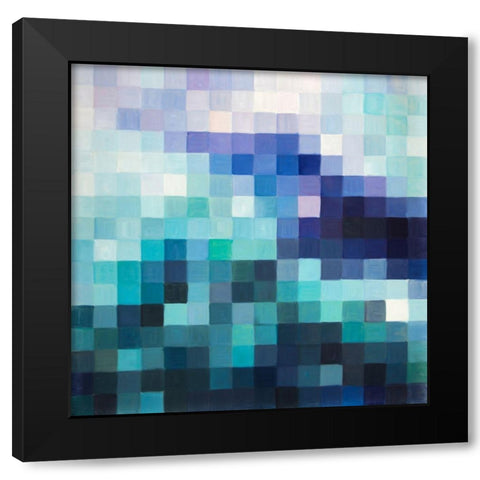 PIXELIZED LANDSCAPE Black Modern Wood Framed Art Print by Atelier B Art Studio