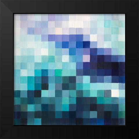 PIXELIZED LANDSCAPE Black Modern Wood Framed Art Print by Atelier B Art Studio