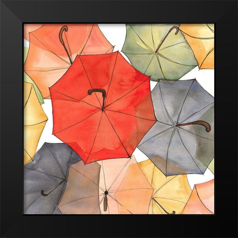 THE UMBRELLAS OF PETIT CHAMPLAIN Black Modern Wood Framed Art Print by Atelier B Art Studio