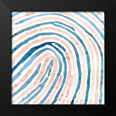 FINGERPRINT Black Modern Wood Framed Art Print by Atelier B Art Studio