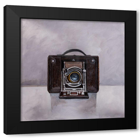 OLD CAMERA Black Modern Wood Framed Art Print by Atelier B Art Studio