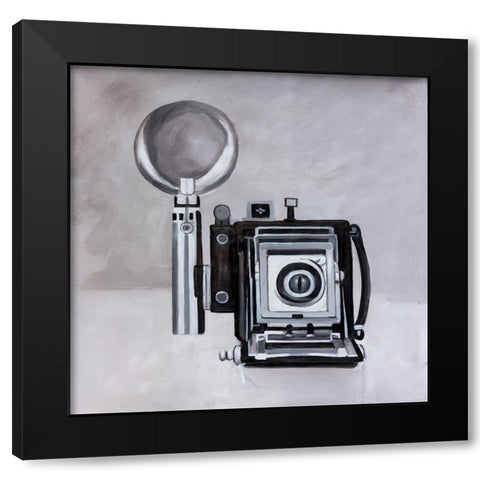 ANTIQUE CAMERA Black Modern Wood Framed Art Print by Atelier B Art Studio