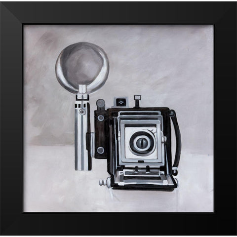 ANTIQUE CAMERA Black Modern Wood Framed Art Print by Atelier B Art Studio