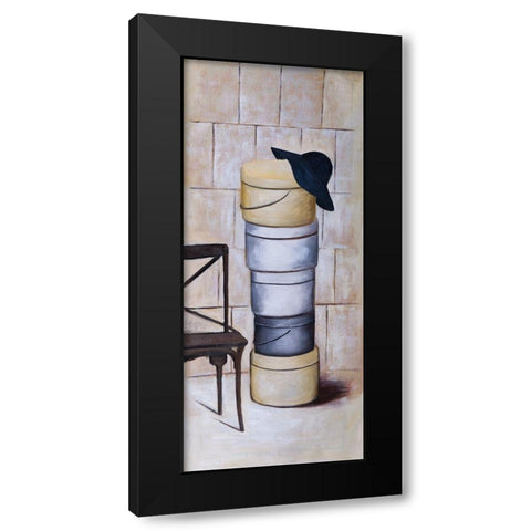 HAT BOXES Black Modern Wood Framed Art Print with Double Matting by Atelier B Art Studio
