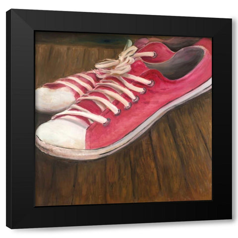 Shoes for Girls Black Modern Wood Framed Art Print by Atelier B Art Studio