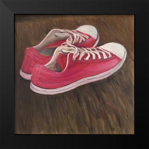 Sneaker Shoes Black Modern Wood Framed Art Print by Atelier B Art Studio