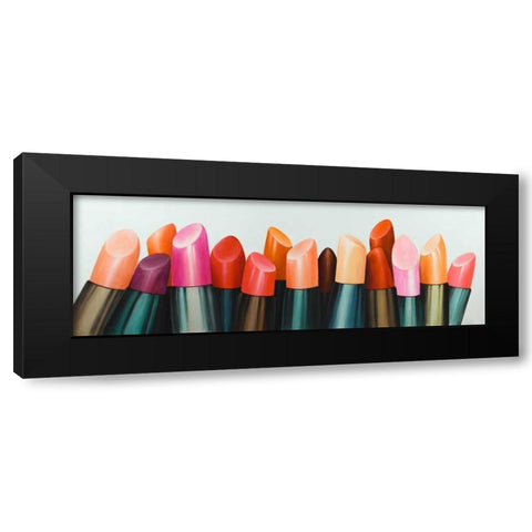 Lipstick Addict for Woman Black Modern Wood Framed Art Print by Atelier B Art Studio