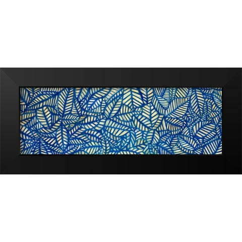 Leaf Patterns Black Modern Wood Framed Art Print by Atelier B Art Studio