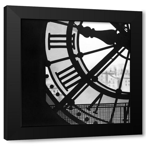 Clock at the Orsay Museum Black Modern Wood Framed Art Print by Atelier B Art Studio