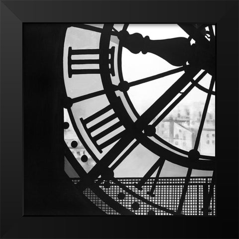 Clock at the Orsay Museum Black Modern Wood Framed Art Print by Atelier B Art Studio