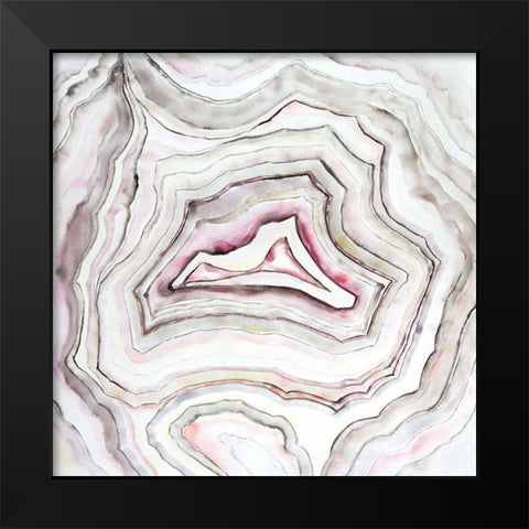 GEODE Black Modern Wood Framed Art Print by Atelier B Art Studio