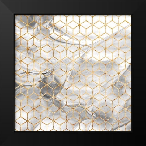 SYMMETRY Black Modern Wood Framed Art Print by Atelier B Art Studio