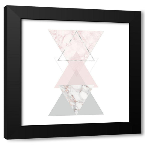 GEOMETRIC ART Black Modern Wood Framed Art Print with Double Matting by Atelier B Art Studio
