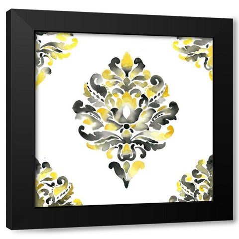 BAROQUE ORNAMENT Black Modern Wood Framed Art Print with Double Matting by Atelier B Art Studio