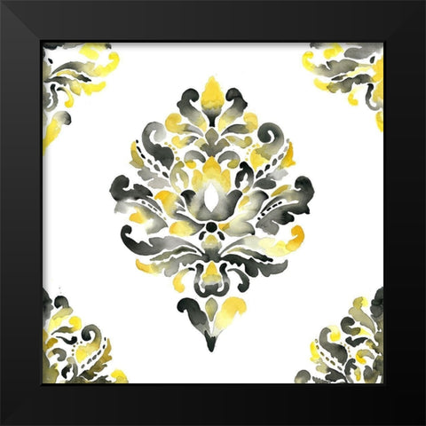 BAROQUE ORNAMENT Black Modern Wood Framed Art Print by Atelier B Art Studio