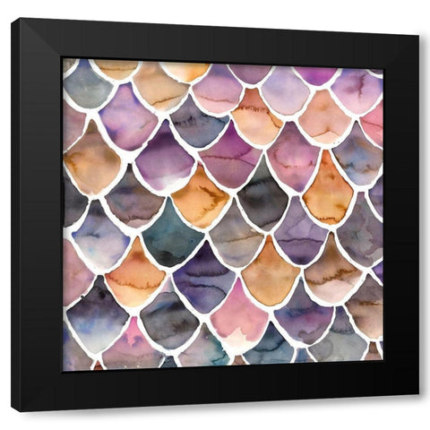 PURPLE LIKE A MERMAID Black Modern Wood Framed Art Print with Double Matting by Atelier B Art Studio