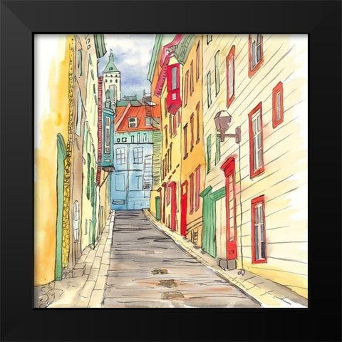 LANE IN LE PETIT CHAMPLAIN Black Modern Wood Framed Art Print by Atelier B Art Studio