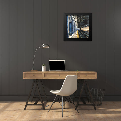 NEW-YORK SUBWAY Black Modern Wood Framed Art Print by Atelier B Art Studio