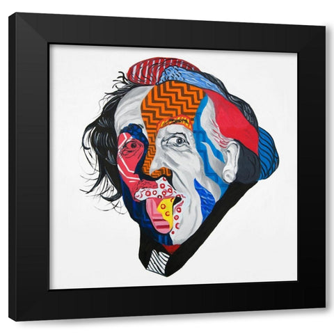 ABSTRACT ALBERT EINSTEIN Black Modern Wood Framed Art Print with Double Matting by Atelier B Art Studio