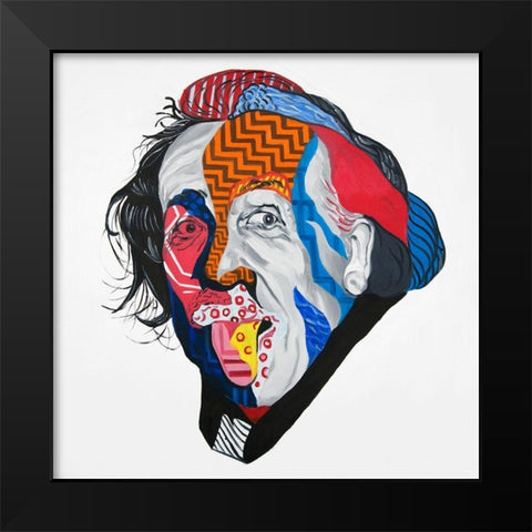 ABSTRACT ALBERT EINSTEIN Black Modern Wood Framed Art Print by Atelier B Art Studio