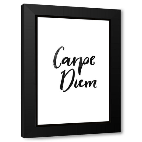 CARPE DIEM Black Modern Wood Framed Art Print by Atelier B Art Studio