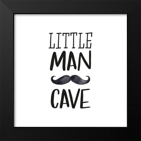 Little Man Cave Black Modern Wood Framed Art Print by Atelier B Art Studio