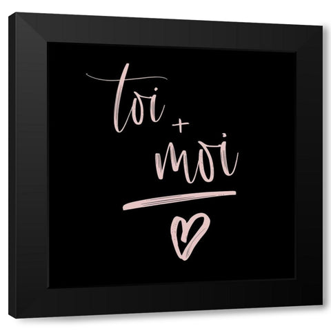 YOU + ME Black Modern Wood Framed Art Print with Double Matting by Atelier B Art Studio