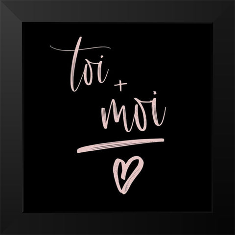 YOU + ME Black Modern Wood Framed Art Print by Atelier B Art Studio