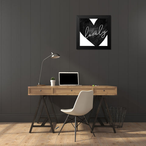 LOVELY Black Modern Wood Framed Art Print by Atelier B Art Studio