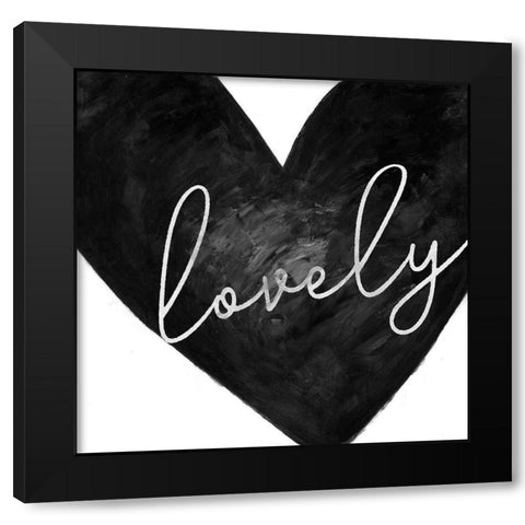 LOVELY Black Modern Wood Framed Art Print by Atelier B Art Studio