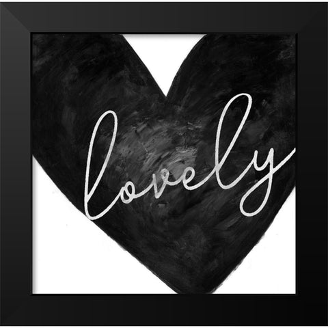 LOVELY Black Modern Wood Framed Art Print by Atelier B Art Studio