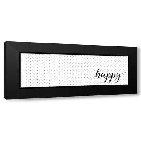 HAPPY Black Modern Wood Framed Art Print with Double Matting by Atelier B Art Studio