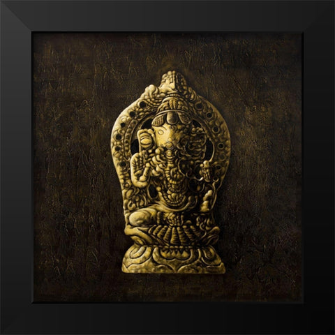 LORD GANESHA Black Modern Wood Framed Art Print by Atelier B Art Studio
