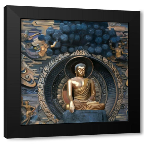 GRAND BUDDHA AT LINGSHAN SCENIC AREA IN CHINA Black Modern Wood Framed Art Print with Double Matting by Atelier B Art Studio