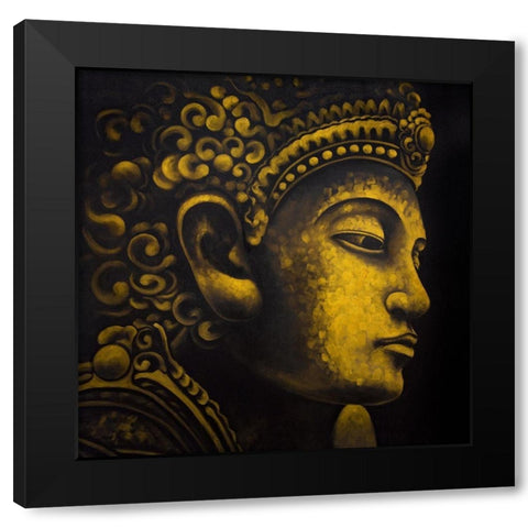 BUDDHA OF INDONESIA Black Modern Wood Framed Art Print with Double Matting by Atelier B Art Studio
