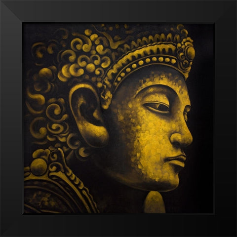 BUDDHA OF INDONESIA Black Modern Wood Framed Art Print by Atelier B Art Studio
