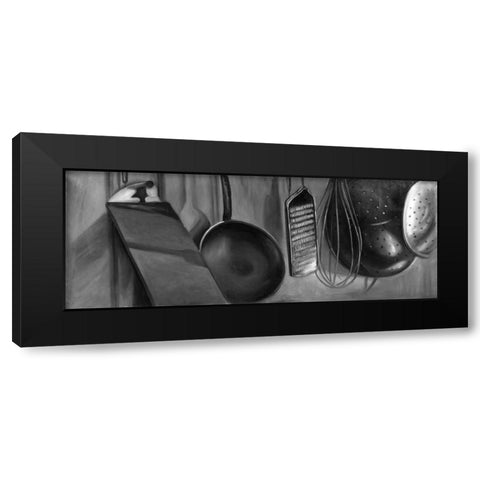 Ustensils Black Modern Wood Framed Art Print by Atelier B Art Studio