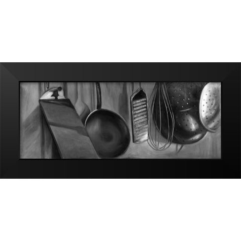 Ustensils Black Modern Wood Framed Art Print by Atelier B Art Studio