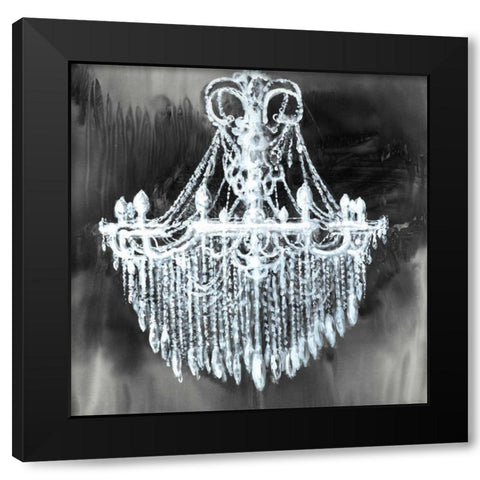 Big Glam Chandelier Black Modern Wood Framed Art Print with Double Matting by Atelier B Art Studio