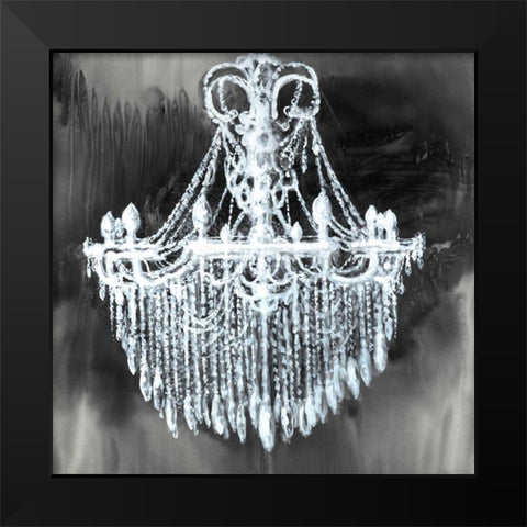 Big Glam Chandelier Black Modern Wood Framed Art Print by Atelier B Art Studio