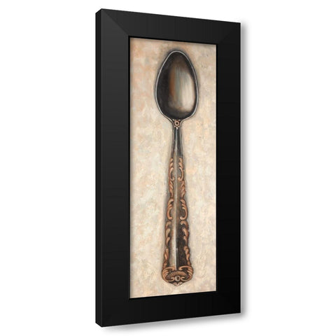Vintage Spoon Black Modern Wood Framed Art Print with Double Matting by Atelier B Art Studio