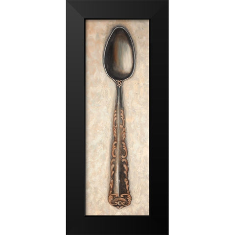 Vintage Spoon Black Modern Wood Framed Art Print by Atelier B Art Studio