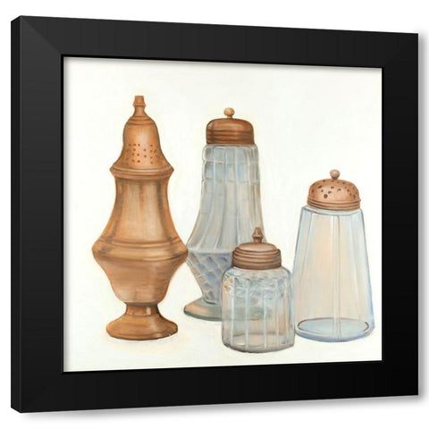 Antique Salt and Pepper Shaker Black Modern Wood Framed Art Print with Double Matting by Atelier B Art Studio