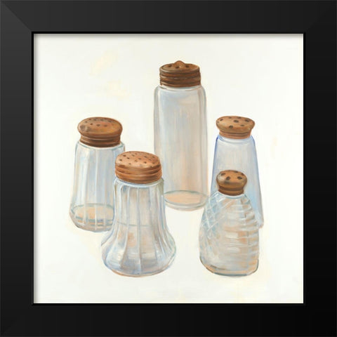 Vintage Salt and Pepper Shaker Black Modern Wood Framed Art Print by Atelier B Art Studio